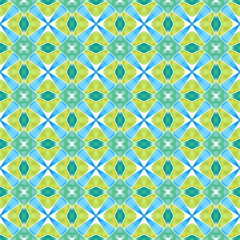 Tiled  watercolor background. Green perfect boho 