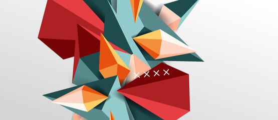 3d low poly abstract shape background vector illustration