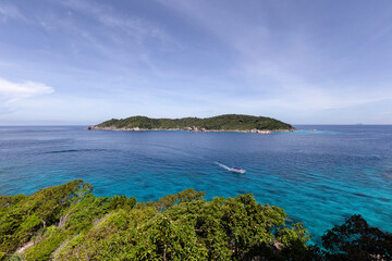 Beautiful nature of the islands in the Andaman Sea during the absence of tourists due to the Coronavirus disease (COVID-19) at Similan Islands, Mu Ko Similan National Park.