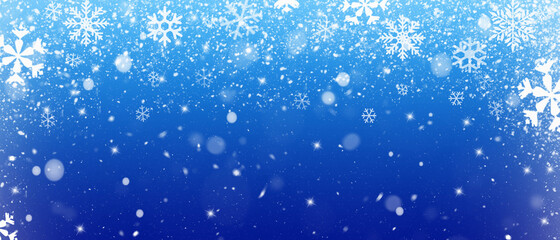 Abstract winter background with falling snowflakes.Christmas Background