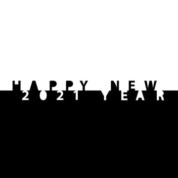 Happy New year 2021. Negative logo .vector