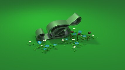 Musical notes and green