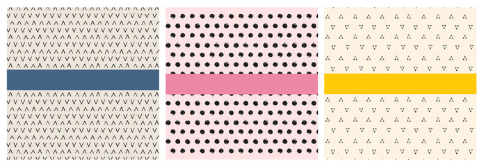 collection of three abstract backgrounds in dynamic composition with different color shades