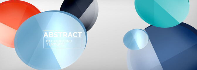 Abstract glossy round shapes vector background. Vector futuristic illustration for covers, banners, flyers and posters and other