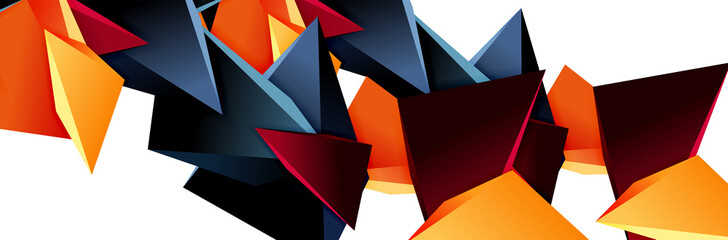 Triangle mosaic abstract background, 3d triangular low poly shapes. Geometric vector illustration for covers, banners, flyers and posters and other