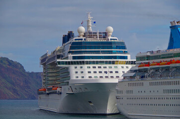 Celebrity Cruises cruiseship or cruise ship liner Eclipse in port of Funchal, Madeira