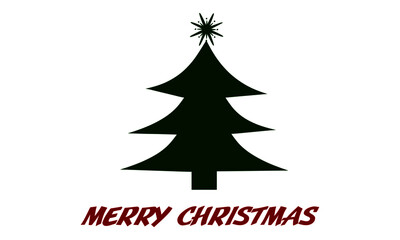 Fototapeta na wymiar Merry Christmas text design with Christmas Tree