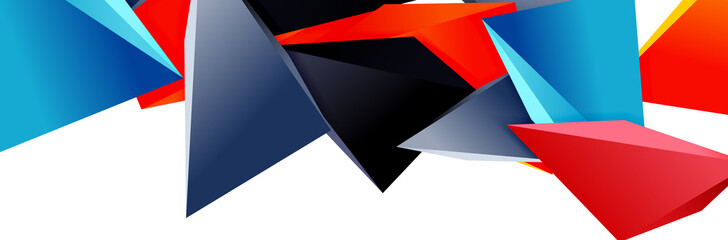 Triangle mosaic abstract background, 3d triangular low poly shapes. Geometric vector illustration for covers, banners, flyers and posters and other