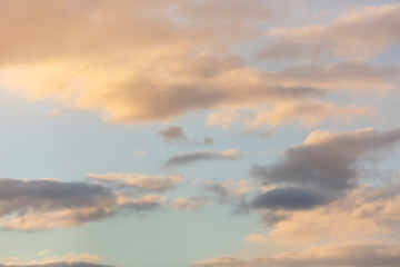 Naklejka na ściany i meble Blue sky and clouds. Sunset view.