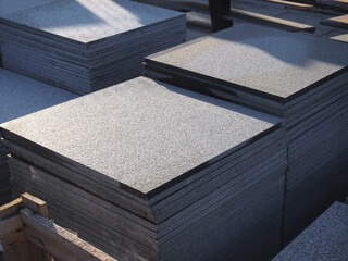 Stack of Granite Tiles in warehouse