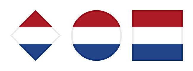netherlands flag icon set. isolated on white background	
