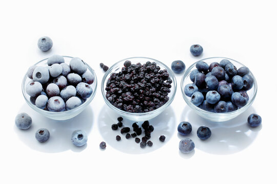 Blueberries, fresh, dried and frozen
