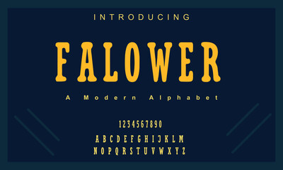 Falower font. Elegant alphabet letters font. Lettering Minimal Fashion Designs. Typography fonts regular uppercase and lowercase. vector illustration