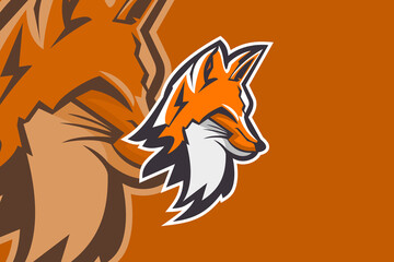 Modern professional logo for sport team. Fox Head Mascot logo. Suitable for Esports logo or other sport logo.