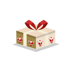 Christmas Gift Icon Vector Flat Background
