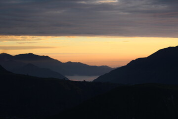 sunset over the mountains