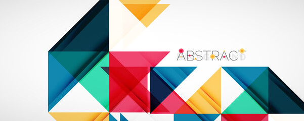 Fototapeta premium Set of vector triangle geometric backgrounds. Vector illustration for covers, banners, flyers and posters and other designs