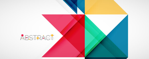 Fototapeta premium Geometric abstract background. Techno color triangle shapes. Vector illustration for covers, banners, flyers and posters and other designs