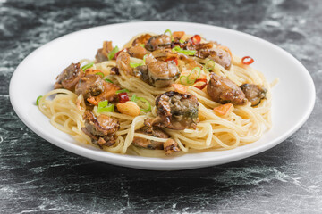 スモーク帆立のパスタ