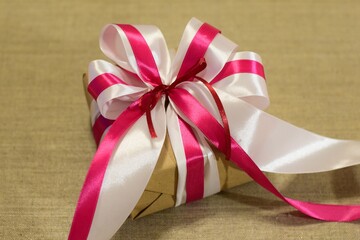 gift box with satin ribbon