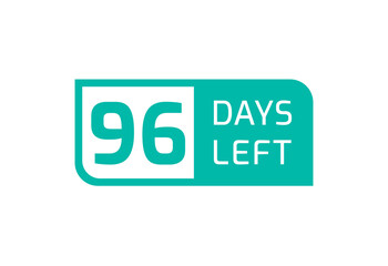 96 Days Left banner on white background, 96 Days Left to Go
