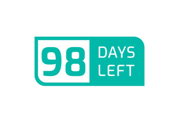 98 Days Left banner on white background, 98 Days Left to Go