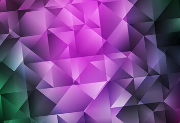 Light Pink, Green vector gradient triangles template.
