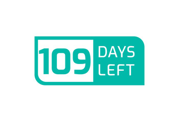 109 Days Left banner on white background, 109 Days Left to Go