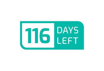 116 Days Left banner on white background, 116 Days Left to Go