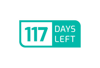 117 Days Left banner on white background, 117 Days Left to Go