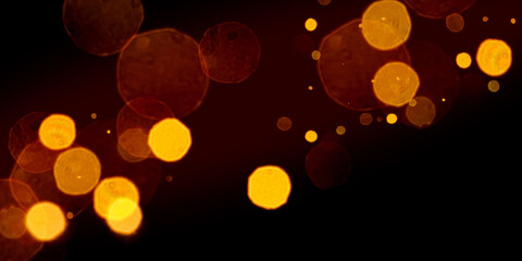 Glowing Golden Particles Stock Image In Black Background