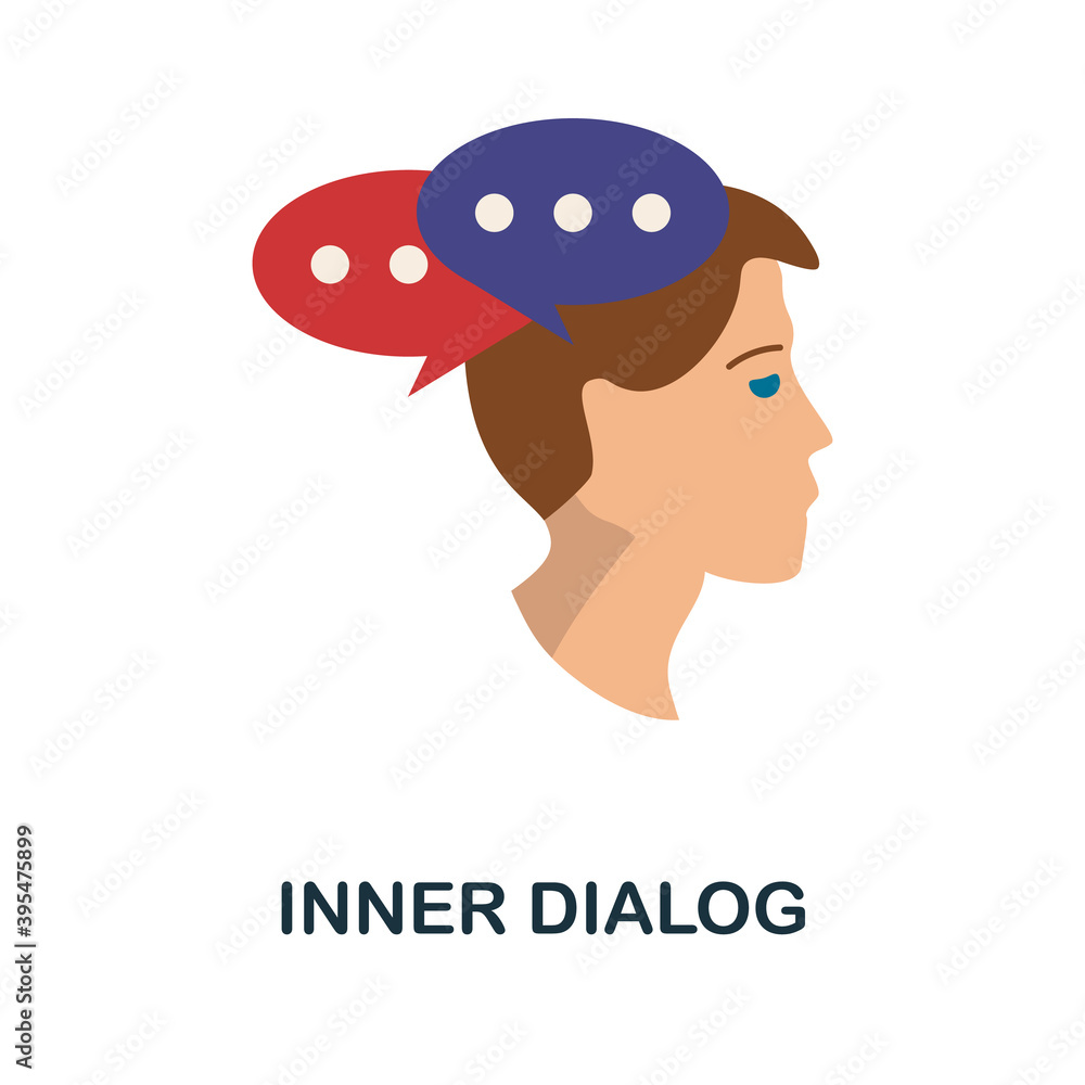 Poster inner dialog icon. simple element from personality collection. creative inner dialog icon for web de