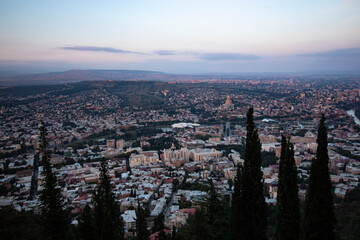 aerial view of the city of tbilisi