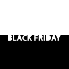 Black Friday banner for sales promotion and advertising. Vector negative logo design. 