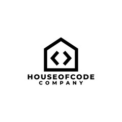 combination of house and programing code. home logo.