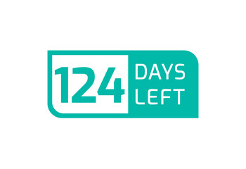 124 Days Left banner on white background, 124 Days Left to Go