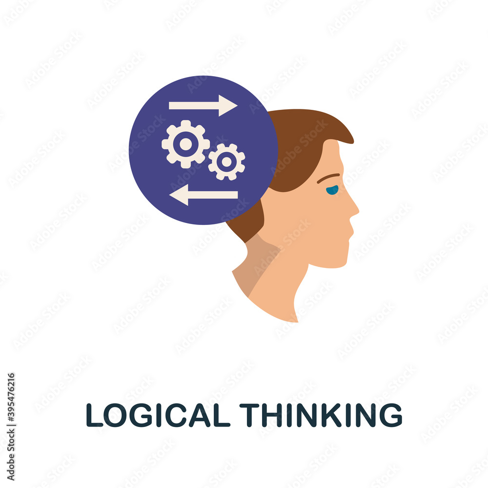 Poster logical thinking icon. simple element from personality collection. creative logical thinking icon fo