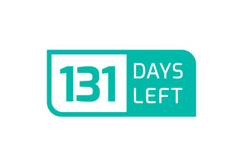 131 Days Left banner on white background, 131 Days Left to Go