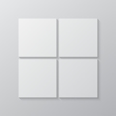 Vector empty collage board four images, photo