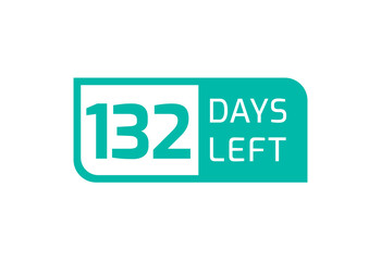 132 Days Left banner on white background, 132 Days Left to Go