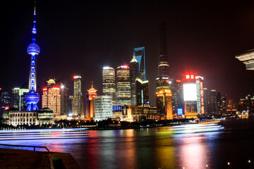 city skyline at night