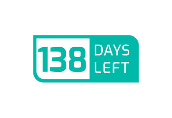 138 Days Left banner on white background, 138 Days Left to Go