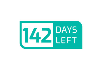 142 Days Left banner on white background, 142 Days Left to Go