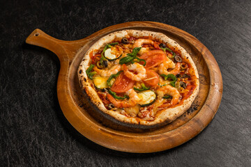 ミックスピザ　Italian delicious food mixture pizza