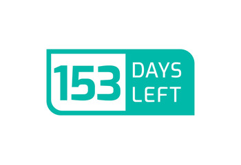 153 Days Left banner on white background, 153 Days Left to Go