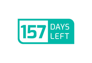 157 Days Left banner on white background, 157 Days Left to Go