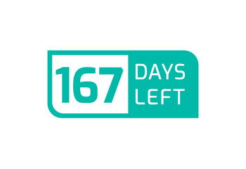 167 Days Left banner on white background, 167 Days Left to Go