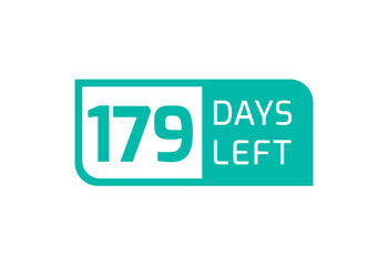 179 Days Left banner on white background, 179 Days Left to Go