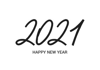 2021 Happy New Year logo text design. Design for banner, poster, cover, print and calendar. 2021 vector logo isolated on white background. New Year template