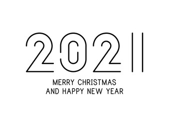 2021 New Year sign. Design for banner, cover, brochure or calendar. Vector 2021 logo isolated on white background. Trendy logo of 2021. Happy New Year